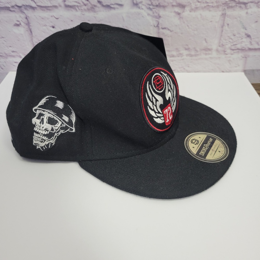 NEW‎ D9 DNine Reserve Snapback Baseball Cap Hat Embroidered Skull Wings *FLAW